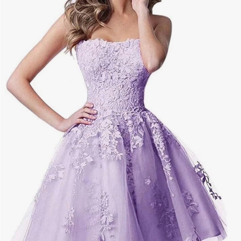 Elegant Lavender Strapless Dress